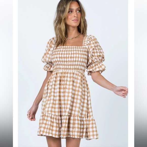 Princess Polly - Adelio Mini Dress Brown - Picture 2 of 5